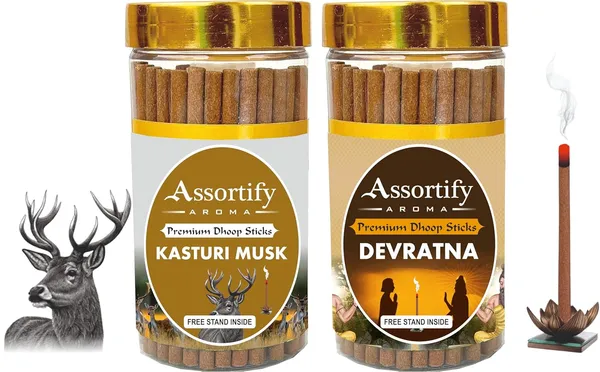 Kasturi_Musk_+_Devratna_Dhoop_Sticks_Boxbambolesspack_Of_Two_2X100Gm_Jar_Packagingless_Smoke