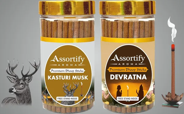 Kasturi_Musk_+_Devratna_Dhoop_Sticks_Boxbambolesspack_Of_Two_2X100Gm_Jar_Packagingless_Smoke