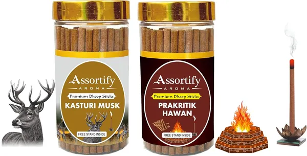Kasturi_Musk_+_Parkritik_Dhoop_Sticks_Boxbambolesspack_Of_Two_2X100Gm_Jar_Packagingless_Smoke