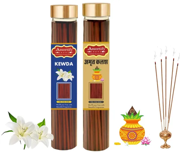 Kevda_+_Amrat_Kalash_Incense_Stick_Jar_Pack_Of_Two_2X100Gm_Jar_Packagingless_Smoke