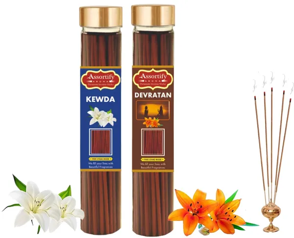 Kevda_+_Devratna_Incense_Stick_Jar_Pack_Of_Two_2X100Gm_Jar_Packagingless_Smoke