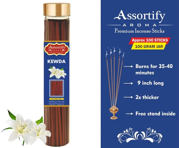 Combo_Of_Kevda_+_Kesar_Incense_Stick_Jarbambolesspack_Of_Two_2X100Gm_Jar_Packagingless_Smoke