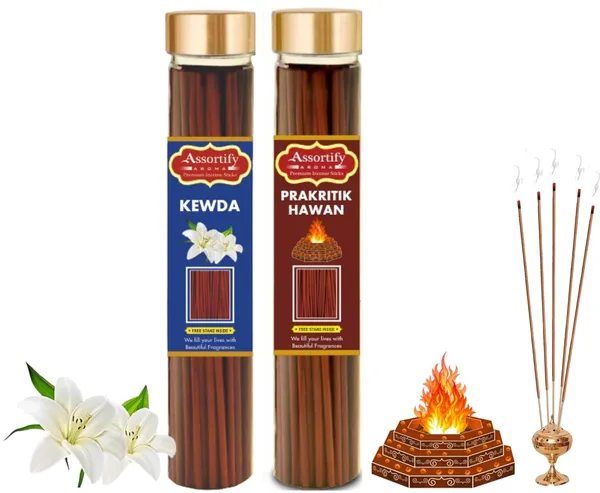 Kevda_+_Parkritik_Incense_Stick_Jar_Pack_Of_Two_2X100Gm_Jar_Packagingless_Smoke