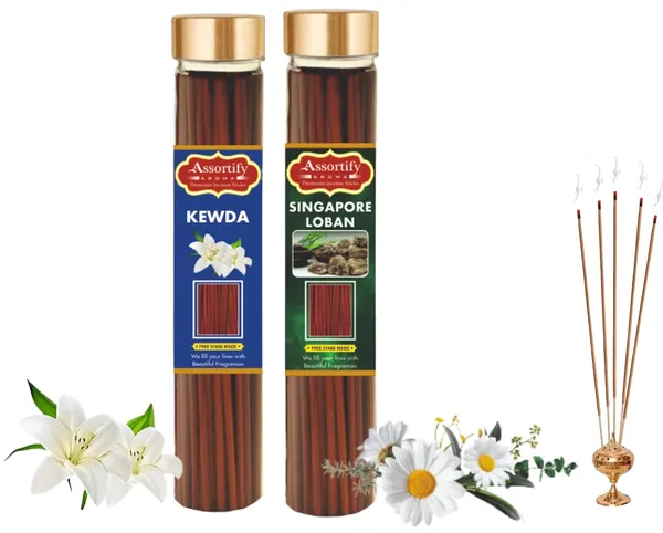 Kevda_+Singapore_Lobans_Incense_Stick_Jar_Pack_Of_Two_2X100Gm_Jar_Packagingless_Smoke