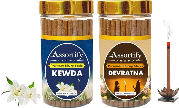 Kevda_+_Devratna_Dhoop_Sticks_Boxbambolesspack_Of_Two_2X100Gm_Jar_Packagingless_Smoke
