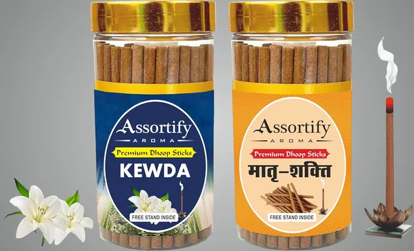 Combo_Of_Kevda_+_Maatra_Shakti_Hawan_Dhoop_Sticks_Boxbambolesspack_Of_Two_2X100Gm_Jar_Packagingless_Smoke