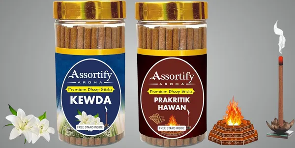 Kevda_+_Parkritik_Hawan_Dhoop_Sticks_Boxbambolesspack_Of_Two_2X100Gm_Jar_Packagingless_Smoke