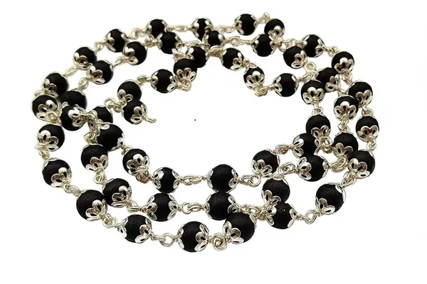 Original_Karungali_Wood_Mala,_54+1_Beads,_Silver_Plated_Caps,_Black_Spiritual_Mala