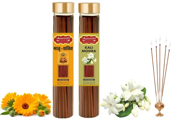 Matra_Shakti+_Kali_Mogra_Incense_Stick_Jar_Pack_Of_Two_2X100Gm_Jar_Packagingless_Smoke