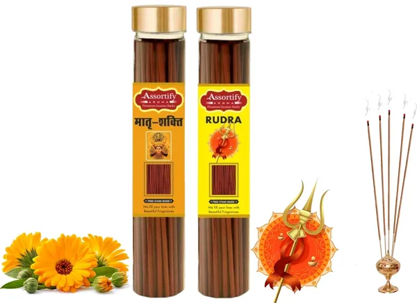 Matra_Shakti_+Rudra_Incense_Stick_Jar_Pack_Of_Two_2X100Gm_Jar_Packagingless_Smoke