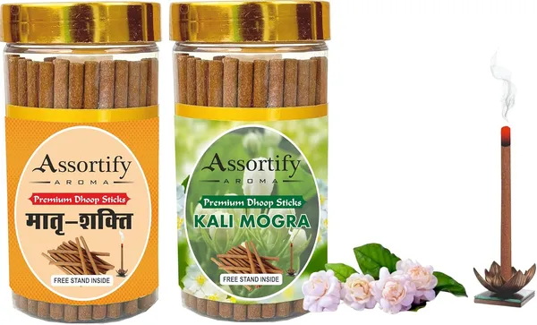 Matra_Shakti+_Kali_Mogra_Dhoop_Sticks_Boxbambolesspack_Of_Two_2X100Gm_Jar_Packagingless_Smoke
