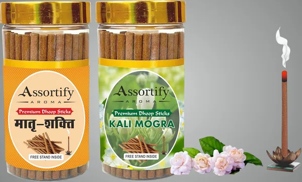 Matra_Shakti+_Kali_Mogra_Dhoop_Sticks_Boxbambolesspack_Of_Two_2X100Gm_Jar_Packagingless_Smoke