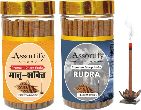 Matra_Shakti_+Rudra_Dhoop_Sticks_Boxbambolesspack_Of_Two_2X100Gm_Jar_Packagingless_Smoke