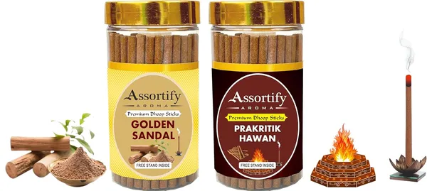 Golden_Sandal_+_Prakritik_Hawan_Dhoop_Sticks_Boxbambolesspack_Of_Two_2X100Gm_Jar_Packagingless_Smoke