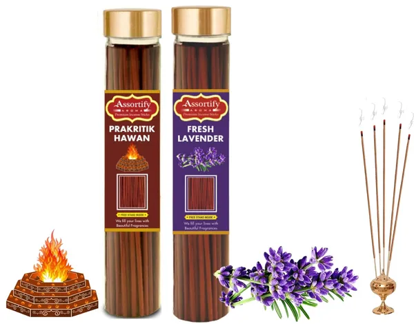 Prakritik_Hawan_+_Fresh_Lavender_Incense_Stick_Jar_Pack_Of_Two_2X100Gm_Jar_Packagingless_Smoke