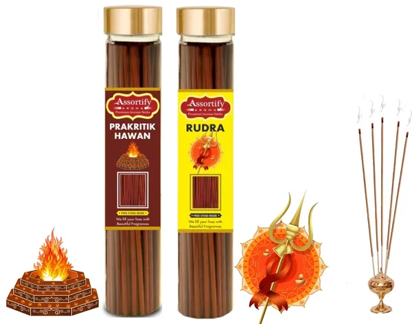 Prakritik_Hawan_+Rudra_Incense_Stick_Jar_Pack_Of_Two_2X100Gm_Jar_Packagingless_Smoke