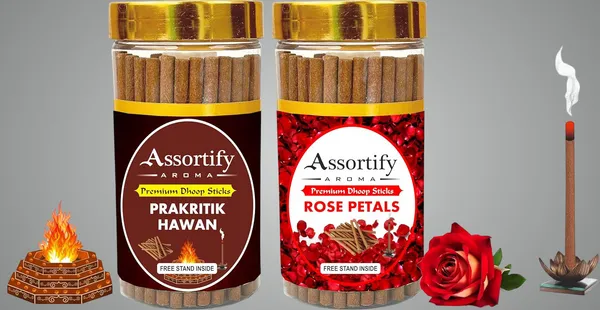 Prakritik_Hawan_+_Rose_Petals_Dhoop_Sticks_Boxbambolesspack_Of_Two_2X100Gm_Jar_Packagingless_Smoke