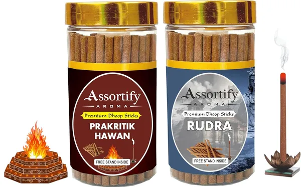 Prakritik_Hawan_+Rudra_Dhoop_Sticks_Boxbambolesspack_Of_Two_2X100Gm_Jar_Packagingless_Smoke