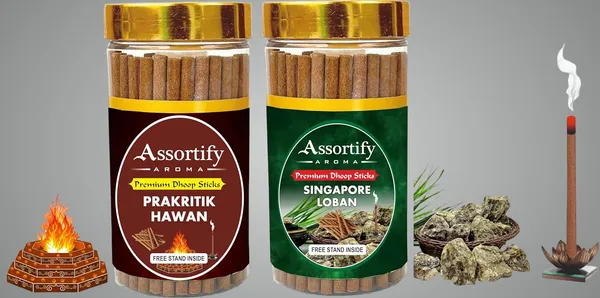 Combo_Of_Prakritik_Hawan_+Singapore_Lobans_Dhoop_Sticks_Boxbambolesspack_Of_Two_2X100Gm_Jar_Packagingless_Smoke