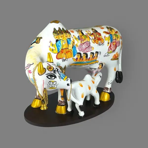 Cultured_Marble(Resin)_Hand_Crafted_Statue_Of_Kamdhenu_Cow_Big_Size_(White)_For_Pooja,_Gift_&_Home/Office_Decoration_(Size_8_Inch)
