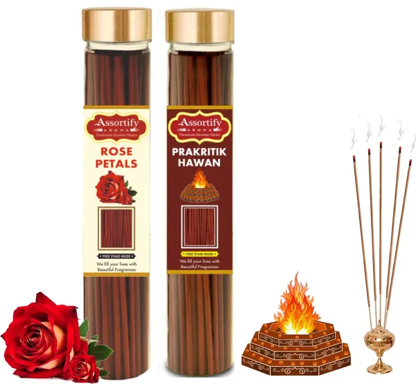 Rose_Petals_+_Parkritik_Incense_Stick_Jar_Pack_Of_Two_2X100Gm_Jar_Packagingless_Smoke