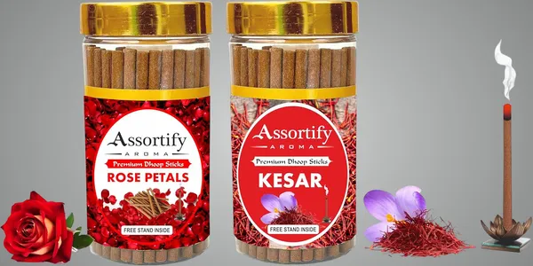 Combo_Of_Rose_Petals_+_Kesar_Dhoop_Sticks_Boxbambolesspack_Of_Two_2X100Gm_Jar_Packagingless_Smoke