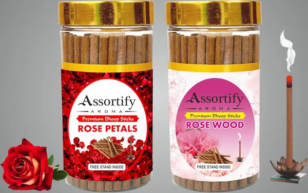 Rose_Petals_+Rose_Wood_Dhoop_Sticks_Boxbambolesspack_Of_Two_2X100Gm_Jar_Packagingless_Smoke