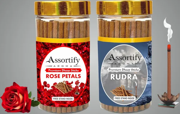 Rose_Petals_+Rudra_Dhoop_Sticks_Boxbambolesspack_Of_Two_2X100Gm_Jar_Packagingless_Smoke