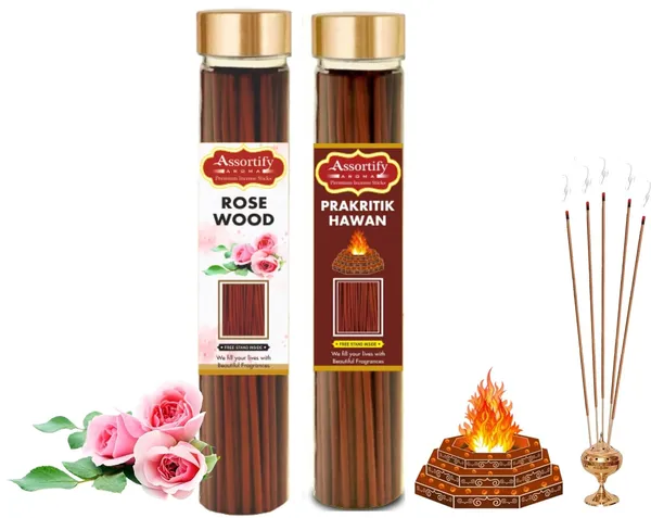 Rose_Wood_+_Parkritik_Incense_Stick_Jar_Pack_Of_Two_2X100Gm_Jar_Packagingless_Smoke