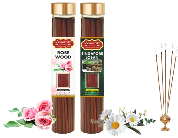 Rose_Wood_+Singapore_Lobans_Incense_Stick_Jarbambolesspack_Of_Two_2X100Gm_Jar_Packagingless_Smoke