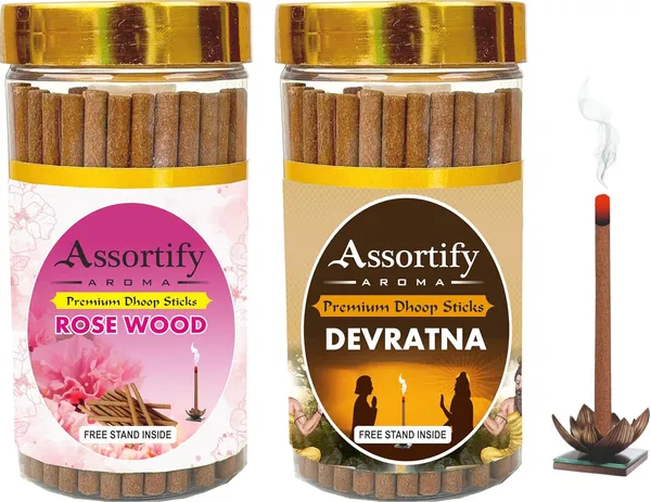 Rose_Wood_+_Devratna_Dhoop_Sticks_Boxbambolesspack_Of_Two_2X100Gm_Jar_Packagingless_Smoke