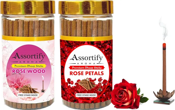 Rose_Wood_+_Rose_Petals_Dhoop_Sticks_Boxbambolesspack_Of_Two_2X100Gm_Jar_Packagingless_Smoke