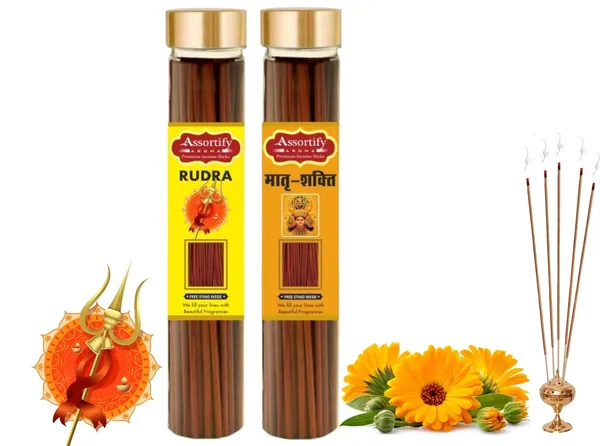 Rudra_+_Maatra_Shakti_Incense_Stick_Jar_Pack_Of_Two_2X100Gm_Jar_Packagingless_Smoke
