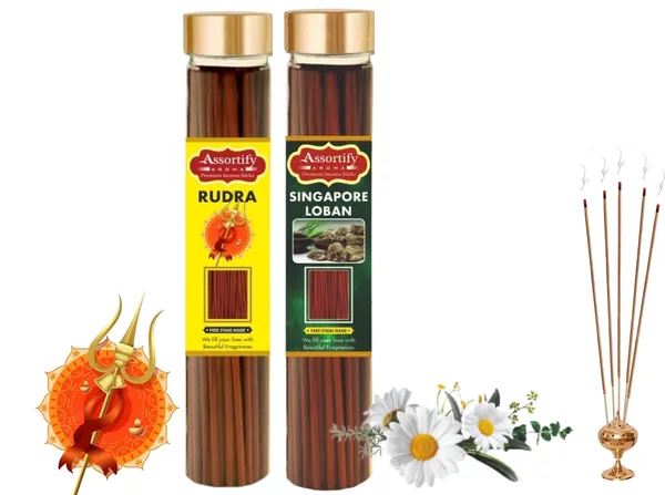 Rudra_+Singapore_Lobans_Incense_Stick_Jar_Pack_Of_Two_2X100Gm_Jar_Packagingless_Smoke