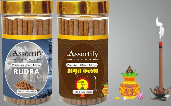 Rudra_+_Amrat_Kalash_Hawan_Dhoop_Sticks_Boxbambolesspack_Of_Two_2X100Gm_Jar_Packagingless_Smoke