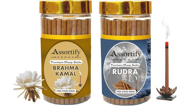 Rudra_+_Brama_Kamal_Dhoop_Sticks_Boxbambolesspack_Of_Two_2X100Gm_Jar_Packagingless_Smoke
