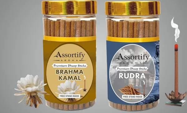 Rudra_+_Brama_Kamal_Dhoop_Sticks_Boxbambolesspack_Of_Two_2X100Gm_Jar_Packagingless_Smoke