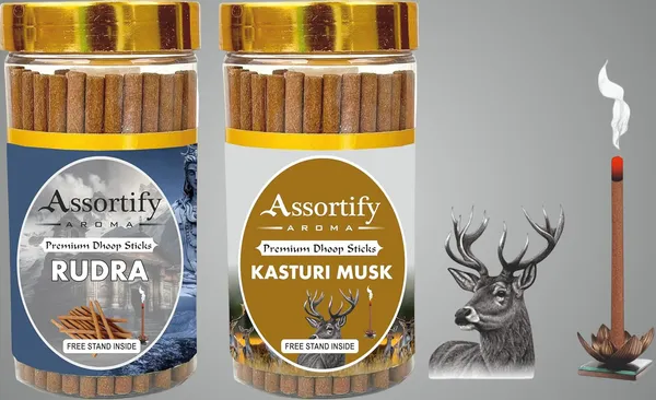 Combo_Of_Rudra_+Kasturi_Musk_Hawan_Dhoop_Sticks_Boxbambolesspack_Of_Two_2X100Gm_Jar_Packagingless_Smoke