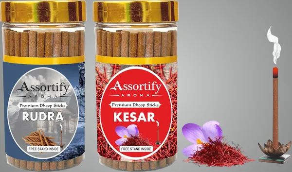 Combo_Of_Rudra_+_Kesar_Dhoop_Sticks_Boxbambolesspack_Of_Two_2X100Gm_Jar_Packagingless_Smoke
