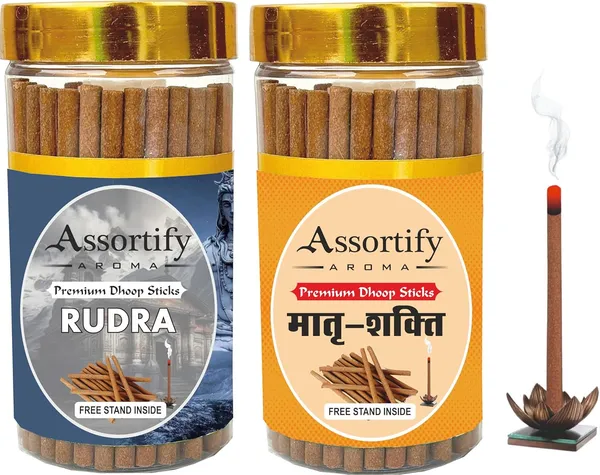 Rudra_+_Maatra_Shakti_Dhoop_Sticks_Boxbambolesspack_Of_Two_2X100Gm_Jar_Packagingless_Smoke