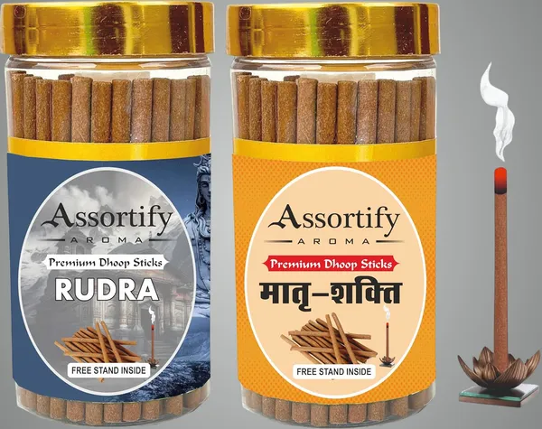 Rudra_+_Maatra_Shakti_Dhoop_Sticks_Boxbambolesspack_Of_Two_2X100Gm_Jar_Packagingless_Smoke