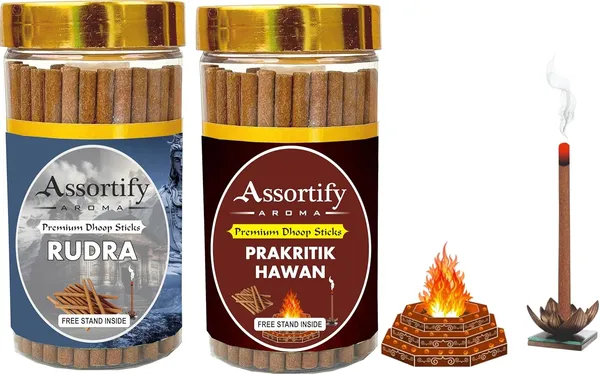 Rudra_+_Parkritik_Hawan_Dhoop_Sticks_Boxbambolesspack_Of_Two_2X100Gm_Jar_Packagingless_Smoke