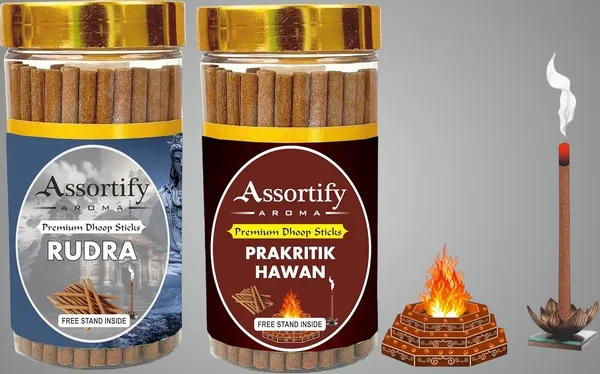 Rudra_+_Parkritik_Hawan_Dhoop_Sticks_Boxbambolesspack_Of_Two_2X100Gm_Jar_Packagingless_Smoke