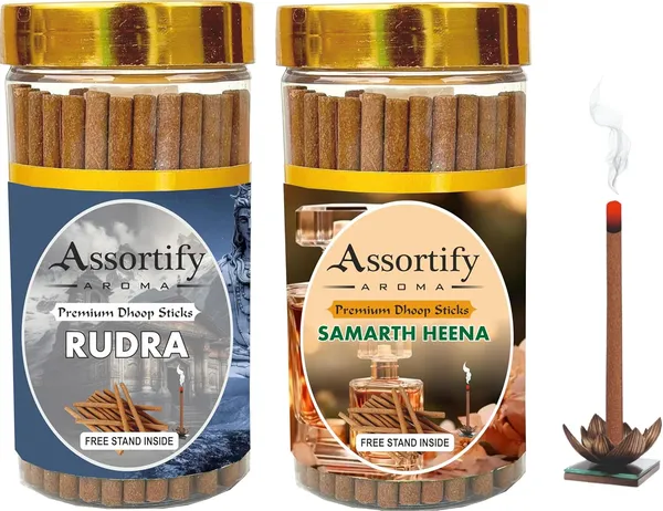 Rudra_+Samarth_Heena_Dhoop_Sticks_Boxbambolesspack_Of_Two_2X100Gm_Jar_Packagingless_Smoke