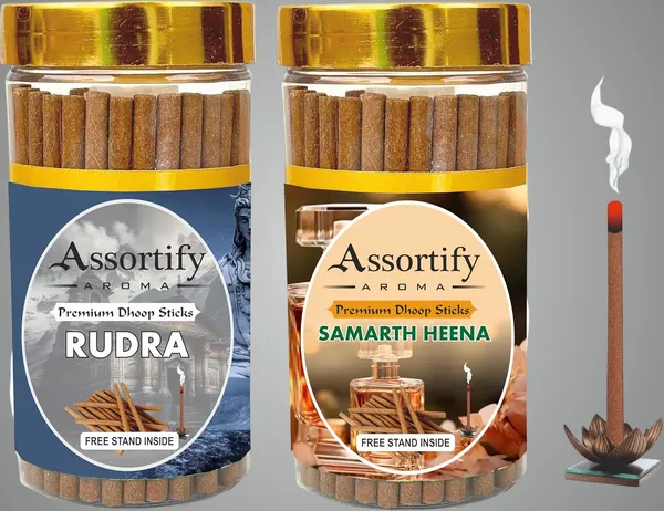 Rudra_+Samarth_Heena_Dhoop_Sticks_Boxbambolesspack_Of_Two_2X100Gm_Jar_Packagingless_Smoke