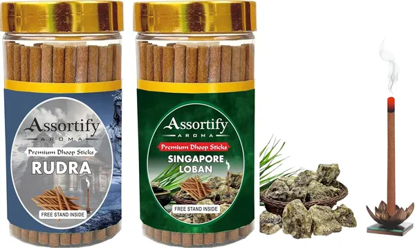 Rudra_+Singapore_Lobans_Dhoop_Sticks_Boxbambolesspack_Of_Two_2X100Gm_Jar_Packagingless_Smoke