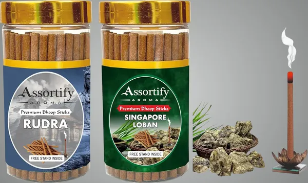 Rudra_+Singapore_Lobans_Dhoop_Sticks_Boxbambolesspack_Of_Two_2X100Gm_Jar_Packagingless_Smoke