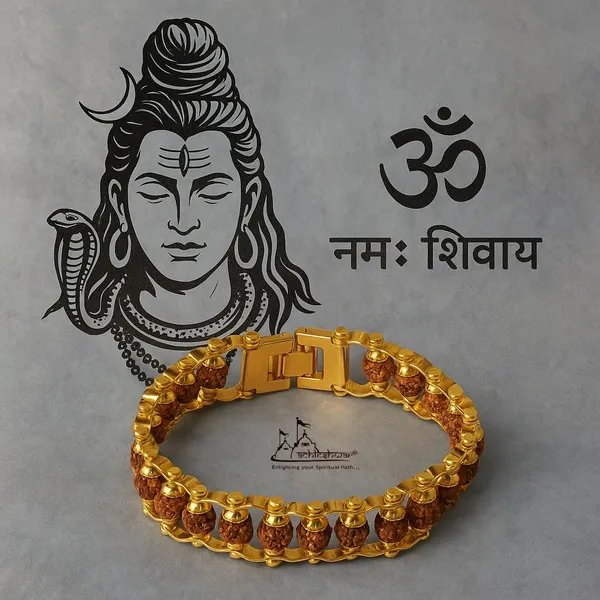 Gold_Plated_Premium_Rudraksha_Chain_Bracelet_for_Men_&_Women_|_Stylish_Spiritual_Kada_with_Original_Rudraksha_Beads