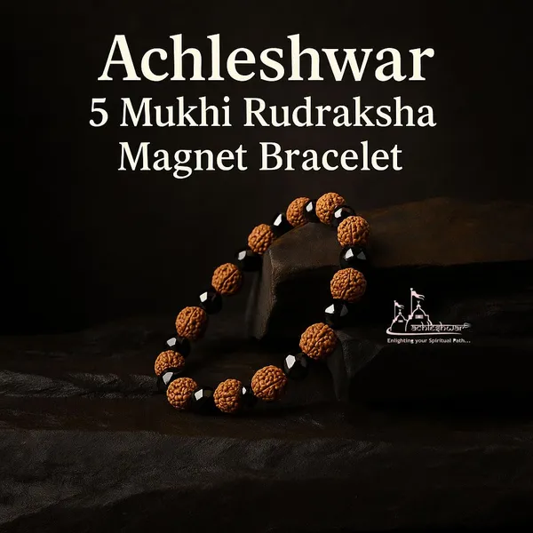 _5_Mukhi_Rudraksha_Hematite_Bracelet,_Lab_Tested_Spiritual_Healing_Beads,_Adjustable