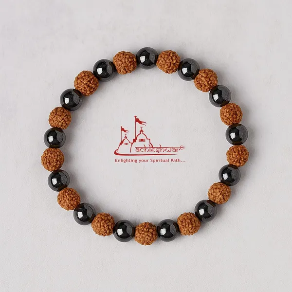 _5_Mukhi_Rudraksha_Hematite_Bracelet,_Lab_Tested_Spiritual_Healing_Beads,_Adjustable